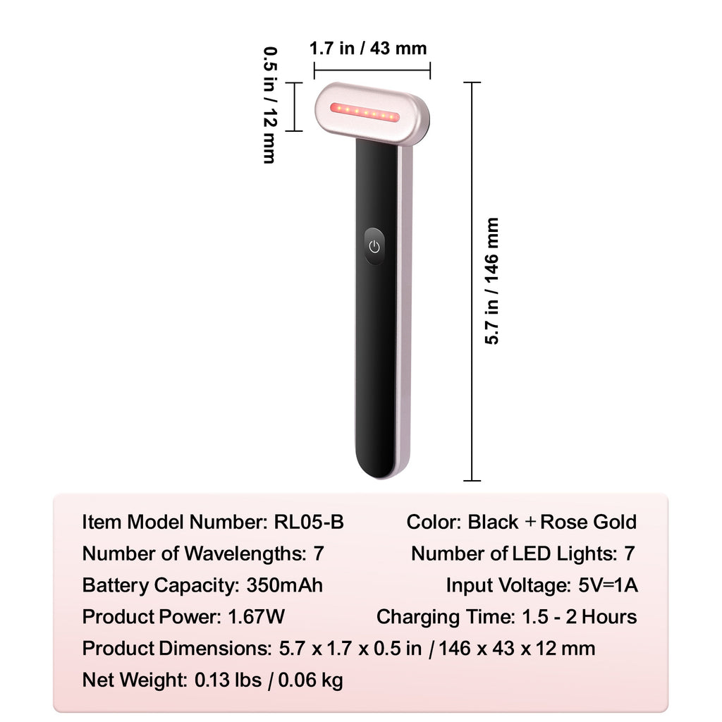 Vevor™ Red Light Therapy Wand 7-Color LED | Rejuvenecimiento Facial